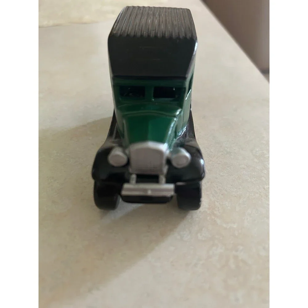 Christmas Village Accessory Green Antique Delivery Truck 5